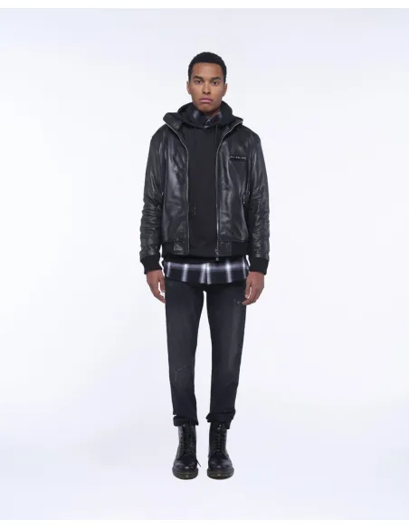 RICHMOND X LEATHER JACKET WITH ZIP...