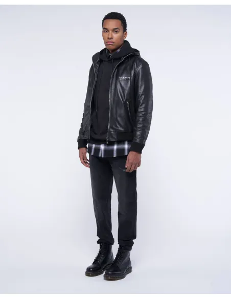 RICHMOND X LEATHER JACKET WITH ZIP...