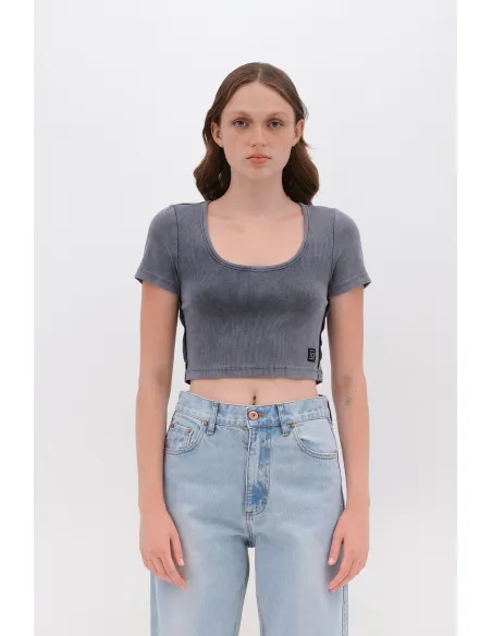 DIRTY LAUNDRY CROPPED T-SHIRT RIB...