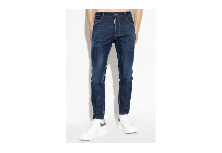 DSQUARED2 NAVY BLUE SKATER JEANS S74LB1737