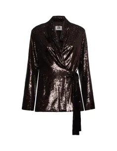 SILVIAN HEACH SEQUINED CROSSOVER BLAZER GPA25483 - Brown