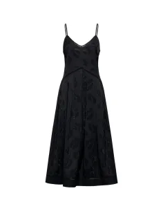 SILVIAN HEACH MIDI DRESS WITH THIN STRAPS GPA25504 - Black