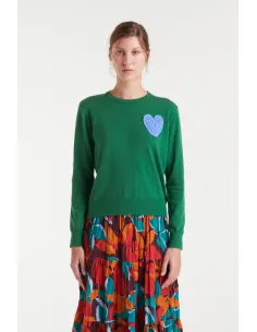 COMPANIA FANTASTICA ΓΥΝΑΙΚΕΙΟ ΠΟΥΛΟΒΕΡ GREEN KNIT WITH...