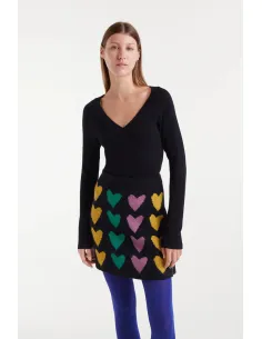 COMPANIA FANTASTICA ΓΥΝΑΙΚΕΙΑ ΜΠΛΟΥΖΑ BLACK RIBBED KNIT...