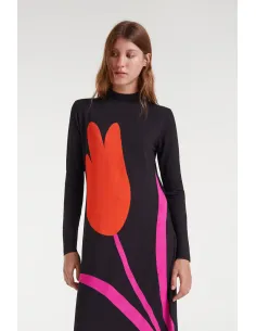 COMPANIA FANTASTICA ΓΥΝΑΙΚΕΙΟ ΦΟΡΕΜΑ BIG TULIP PRINT LONG...