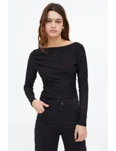 COMPANIA FANTASTICA ΓΥΝΑΙΚΕΙΑ ΜΠΛΟΥΖΑ BLACK BOAT NECK...