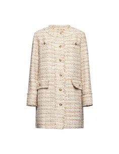 SILVIAN HEACH TWEED COAT WITH GOLD BUTTONS GPA25338 - Beige