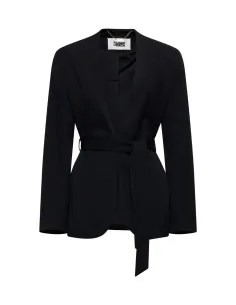 SILVIAN HEACH BLAZER WITH KNOTTED BELT AND SHAWL LAPEL...