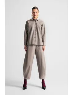 MOUTAKI ΓΥΝΑΙΚΕΙΟ ΠΟΥΚΑΜΙΣΟ ΑΠΟ ΔΕΡΜΑΤΙΝΗ 25.09.108 - Γκρι