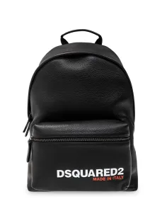 DSQUARED2 ΣΑΚΙΔΙΟ ΠΛΑΤΗΣ BLACK BACKPACK WITH LOGO BPM101