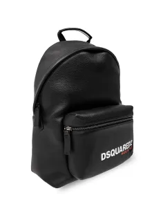 DSQUARED2 ΣΑΚΙΔΙΟ ΠΛΑΤΗΣ BLACK BACKPACK WITH LOGO BPM101 2